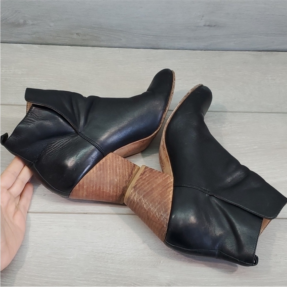 Black Leather Ankle Boots - Picture 6 of 11